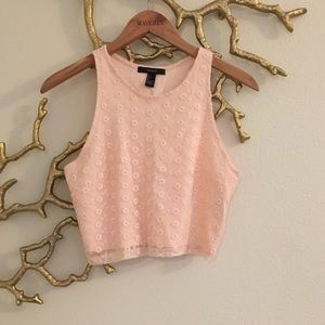Dusted Pink Floral Overlay Croptop